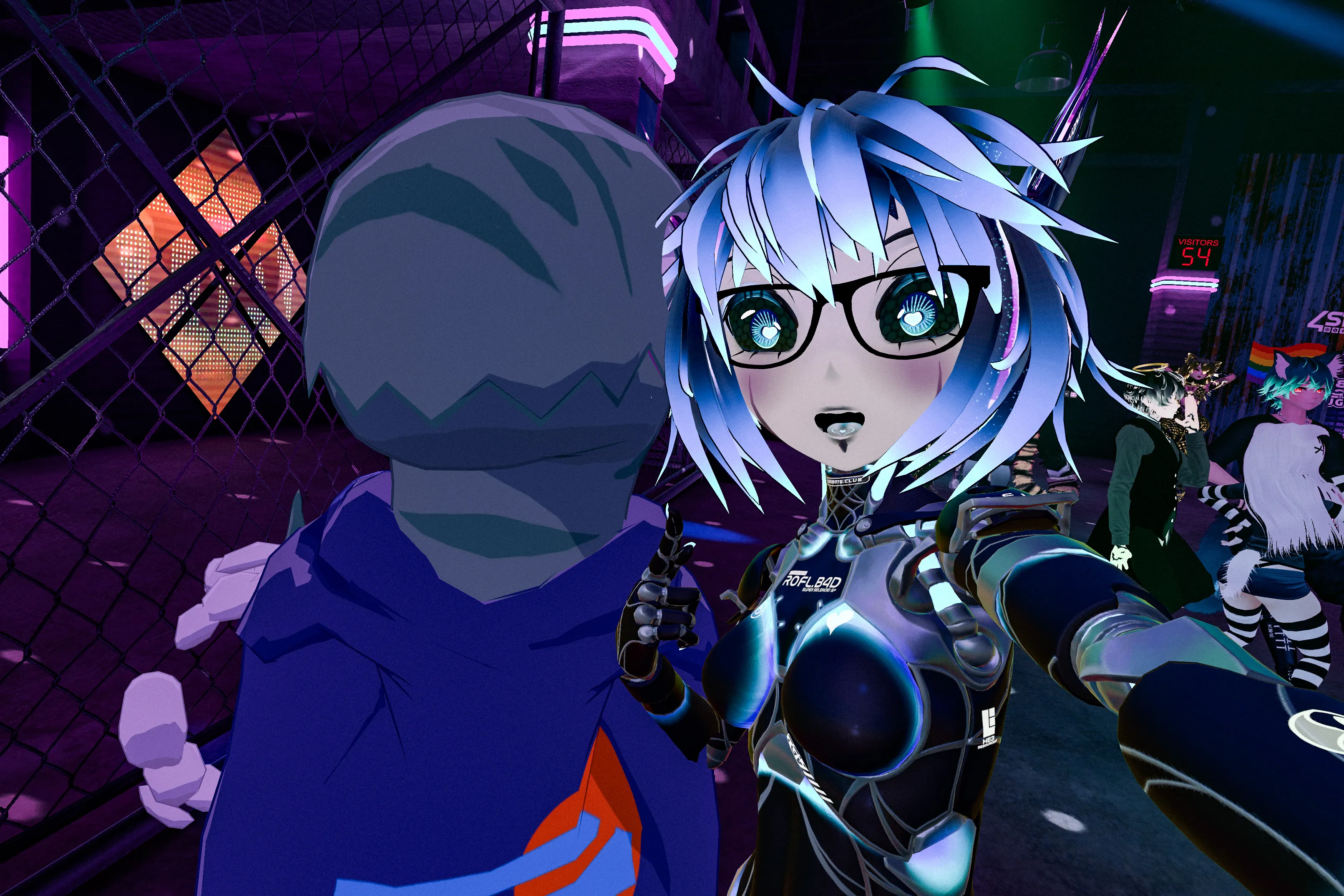 Welcoming the flesh friends to their first VR Rave